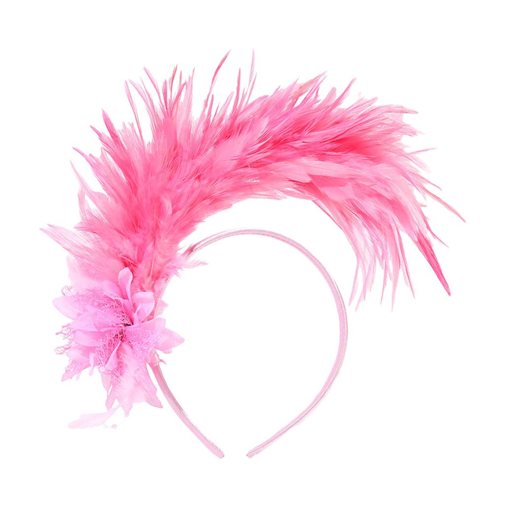 Colorful Feather Headband for Masquerades TeaParty Costume Accessories Fascinator Hairband 1920s Party Headpieces