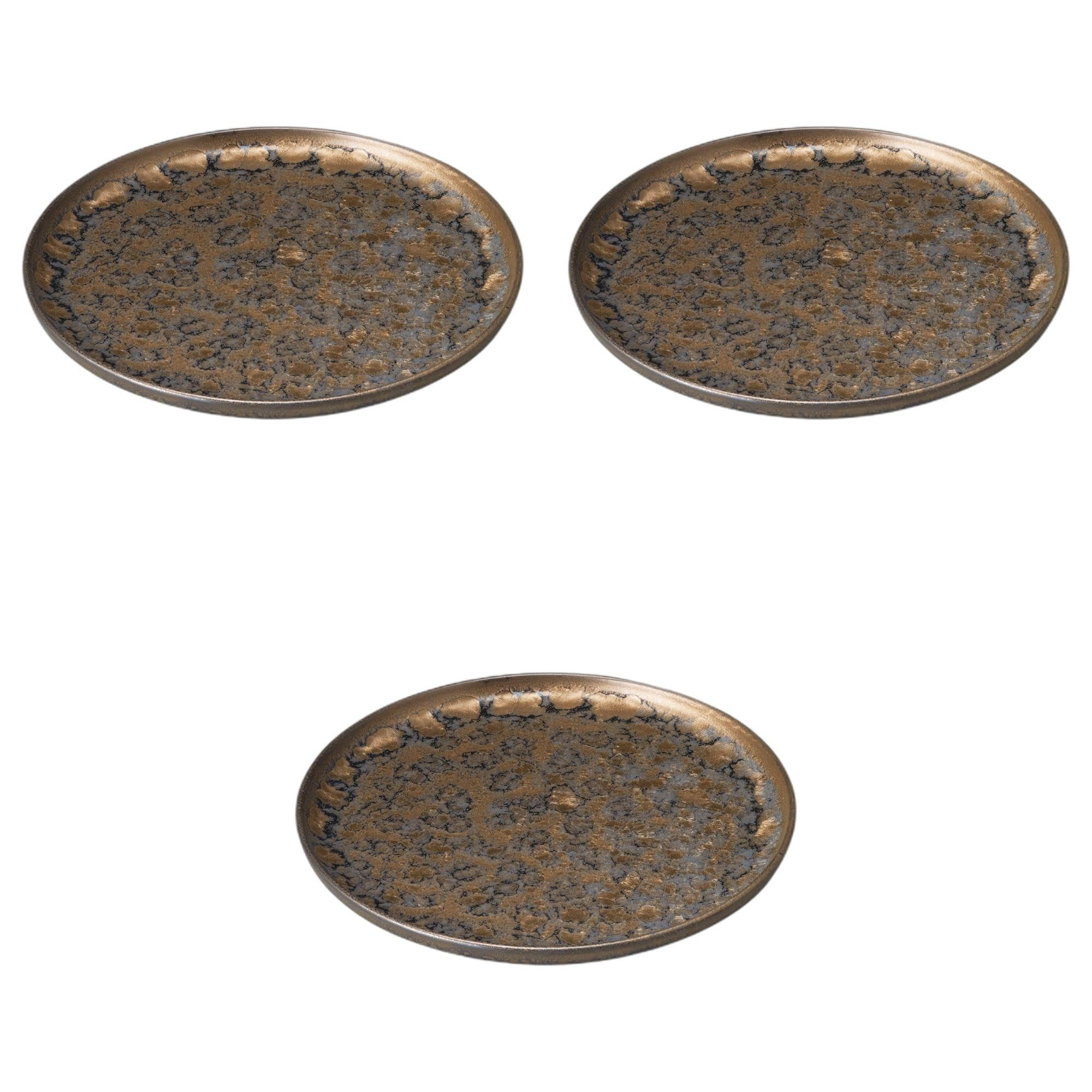 

Set of 3 Large Evening Star Plates x Ceramic Serving Plates by Setomonohonpo [21 1.8cm]