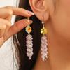 Exaggerated Grape Bunch Crystal Earrings INS Light Luxury Temperament Zirconia Inlaid High-grade Everyday Dainty Ear Jewelry