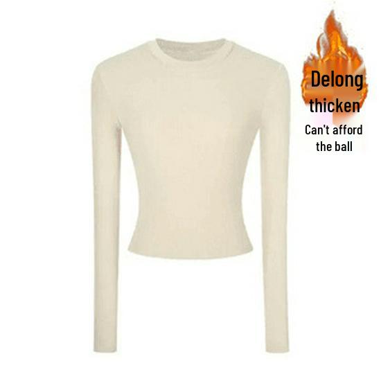Women's Slim-Fit Long-Sleeve Top - High-End Round Neck Tee for Spring/Autumn
