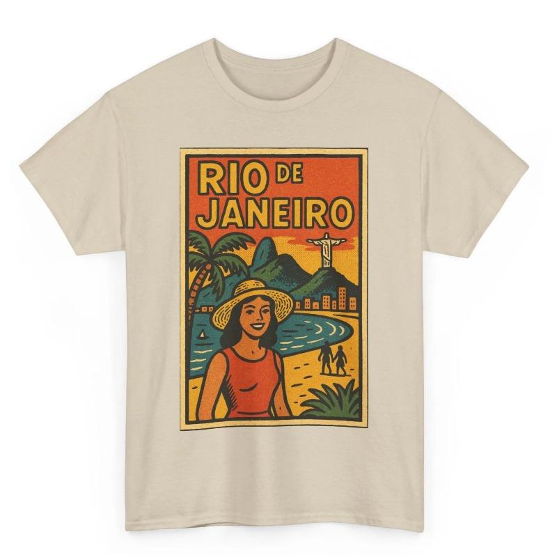 Retro Comics Brazil Carnival T-shirt Men's T-shirt Summer Pure Cotton Unisex Casual Fashion T-shirt