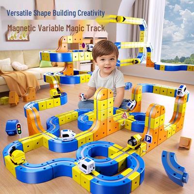 Ever-changing Magnetic Building Blocks Train Set for Kids