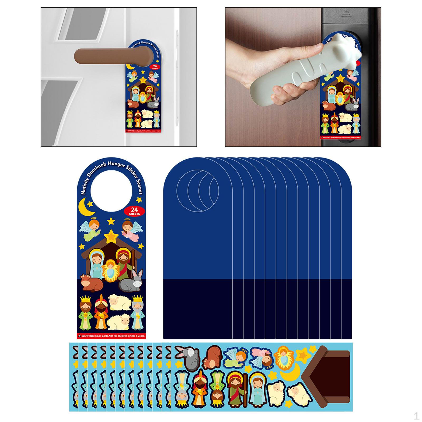 12 Sets Christmas Nativity Scene Stickers, DIY Crafts, Stickers for Party Game Style B