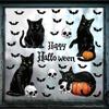 New Halloween Glass Window Stickers, Electrostatic, Black Cat Silhouette, Window Display Stickers, Bat Pumpkin, Holiday Refrigerator Stickers