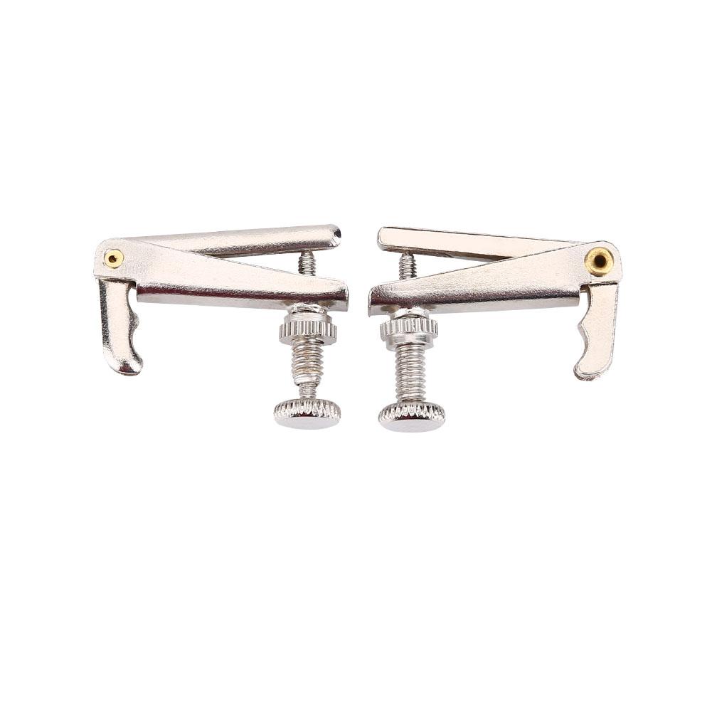 4Pcs Durable Alloy Fine Tuners String Adjusters Replacement Parts for 3 4 4 4 Violin (Silver)