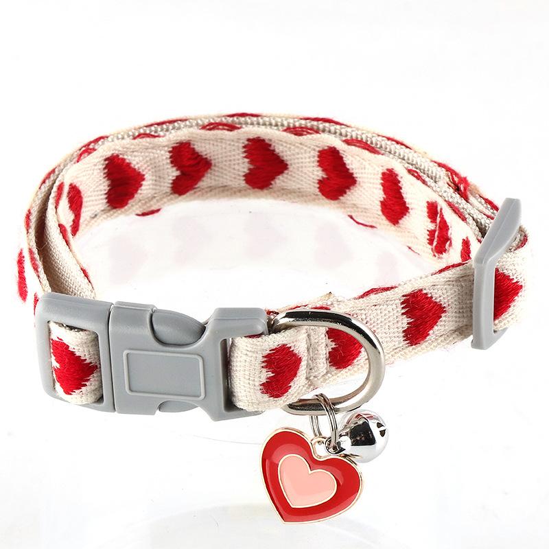 

sticker bell collar cross-border supply cat and dog love pendant new anti-suffocation neck ring 1.5 wide красный