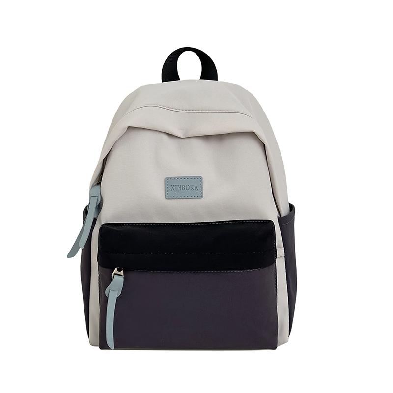 Contrast Color Backpack Junior High School Student Schoolbag Women's Lightweight Backpack