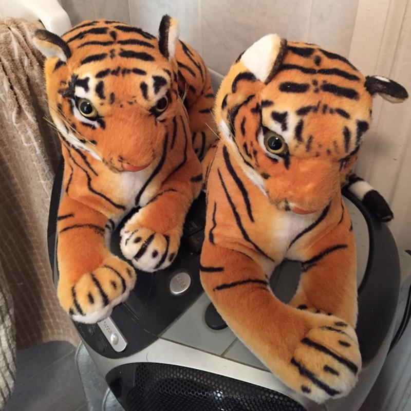 Lifelike tigre pelúcia animal boneca crianças simulação brinquedo de pelúcia boneca nova