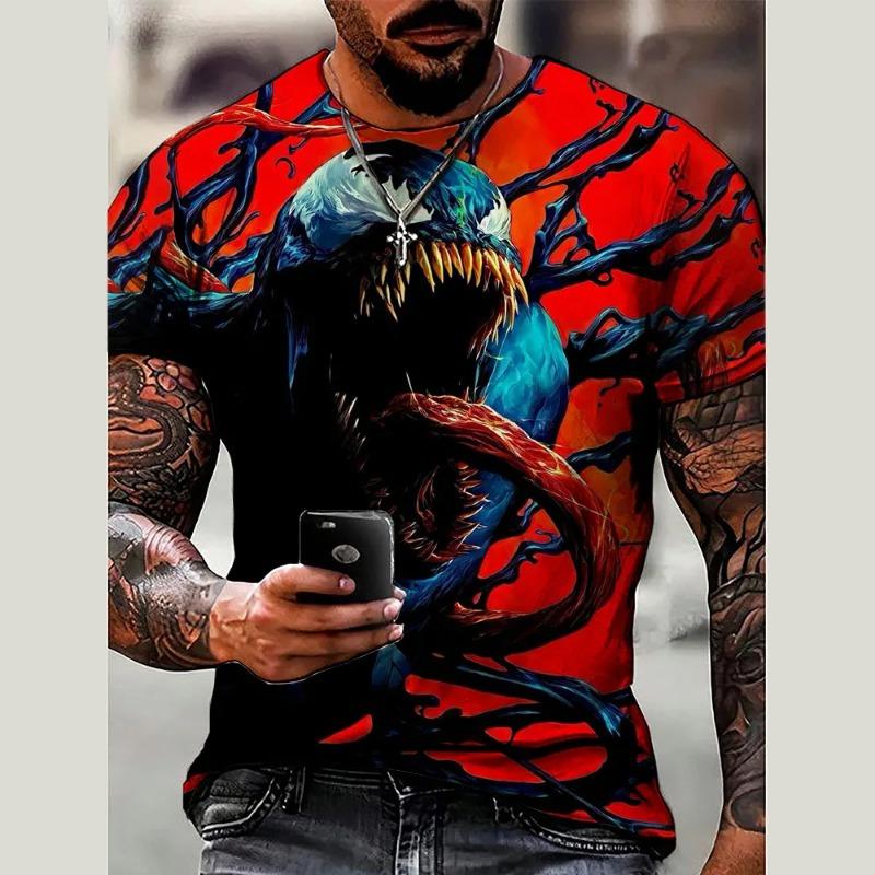2026 Marvel Venom 3D Printed Boys and Girls New Summer T-shirt Casual Sports T-shirt Funny Cool Boys