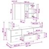 Bathroom Furniture Set 4 Pcs Grey Sonoma Engineered Wood and Glass