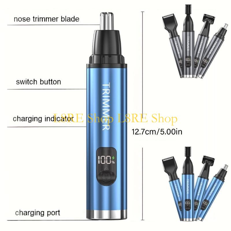 L8RE Nose Hair Shaver Electric Shaving Tool 4 in 1 Grooming Device Electric Shavers USB Rechargeable Convenient Grooming Tool