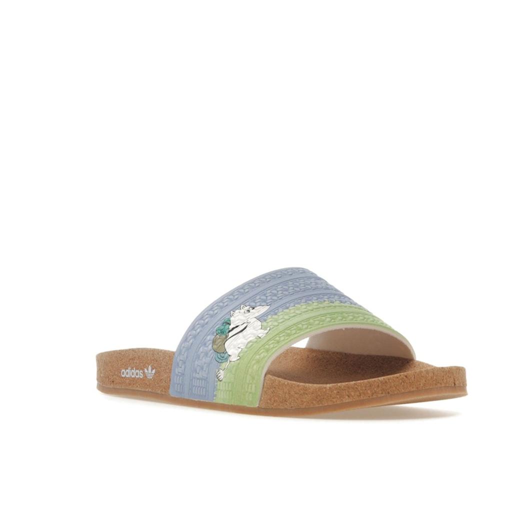 Moomin x adidas Adilette Korkové Nazouváky Moomintroll Dámské Tenisky Modrá Modro-Fúzová Gumová ID4207