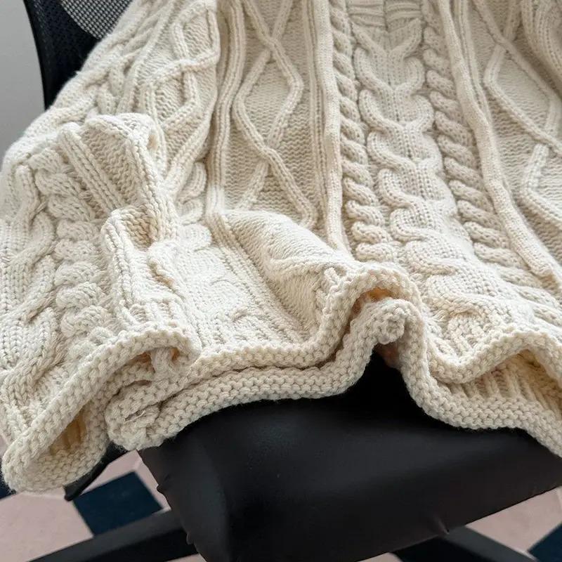 Sweater for Women Winter Cotton Thickened Pullover Warm Knitted Stretchy Long Sleeve Oversize Jumper Sweater Tops