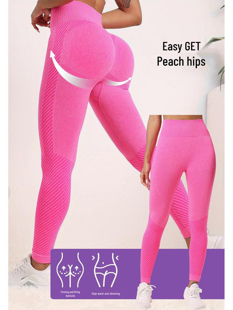 Hohe Taille Bauchkontrolle Yoga-Hose - Atmungsaktive Peach Butt Scrunch Leggings Damen Sportbekleidung