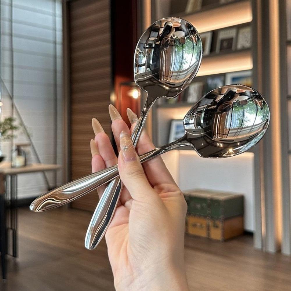 Large Soup Spoons Thickened Dish Spoon New Meal Spoon Kitchen Accessories