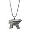 Hip-Hopowy naszyjnik z wisiorkiem w kształcie pistoletu maszynowego ze stopu: Wszechstronna biżuteria z diamentami dla mężczyzn i kobiet