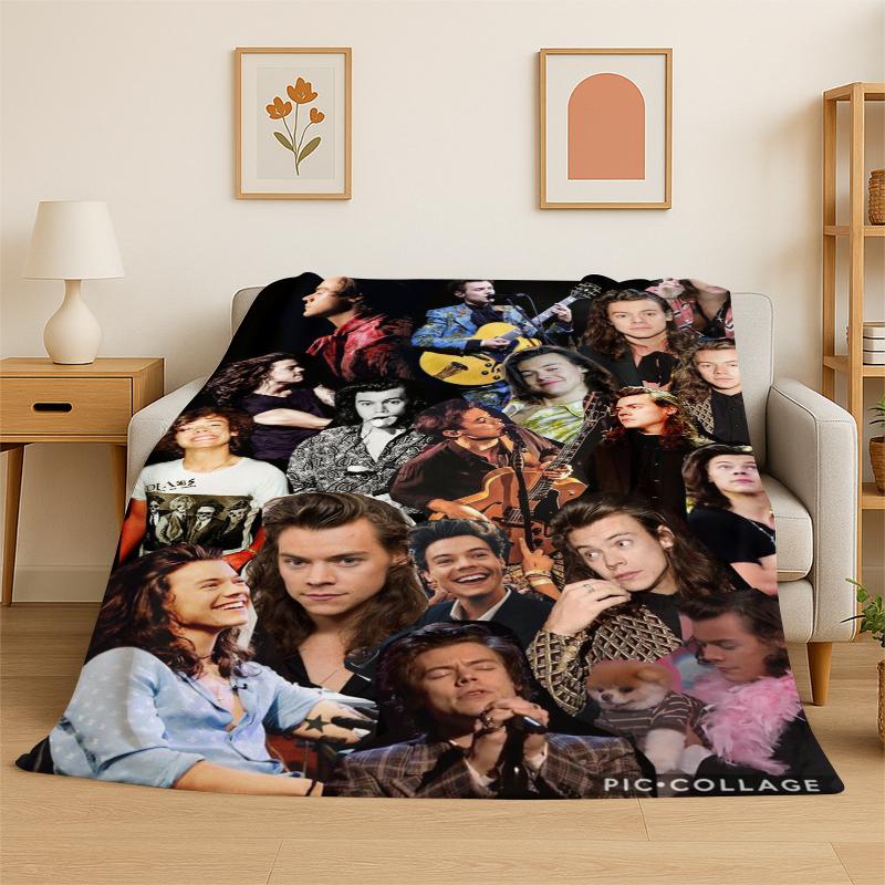 Moda Harry Styles Cantante Stella Coperta di Flanella Morbida Calda Coperta Plaid per Camera da Letto Soggiorno Letto Viaggio Campeggio Picnic Regalo