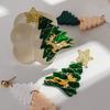 New Long Christmas Tree Acrylic Earrings for Women Fashion Xmas Trees Mirrored Elk Drop Earring Party Jewelry Gifts