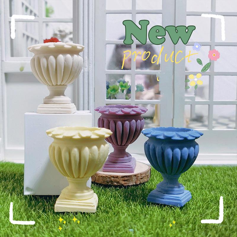Scene Model Miniature Flower Column Model Toy Simulation Roman Column Flower Pot