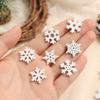 50Pcs Christmas Decoration Wooden White Snowflake Xmas Tree Ornaments for Home Decor Supplies 2025 New Year Navidad Accessories