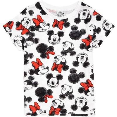 Mädchen-T-Shirt mit durchgehendem Mickey- und Minnie-Mouse-Print