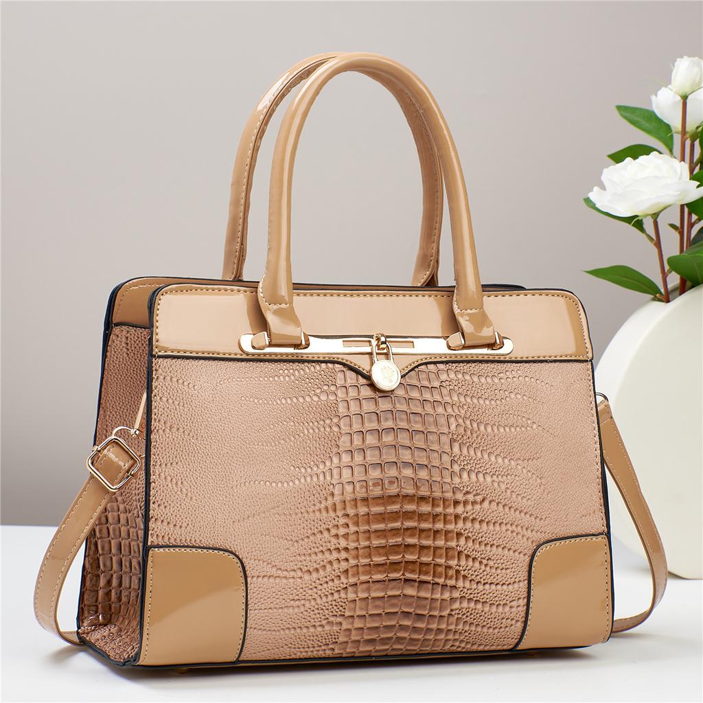 Neue Eidechsenmuster-Ledertextur vielseitige Tasche Schulter Crossbody helle Leder große Kapazität Damen-Tasche große Tasche