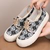 Canvas-skor för kvinnor Lätta plattformssneakers Låga snörskor Tennisskor Komfortabla vardagsskor Damens halkfria andningsbara klänningsskor