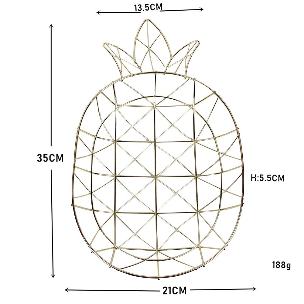 Fruit Storage Basket Iron Pineapple Shape Tray Nordic Style Dessert Snack Plate