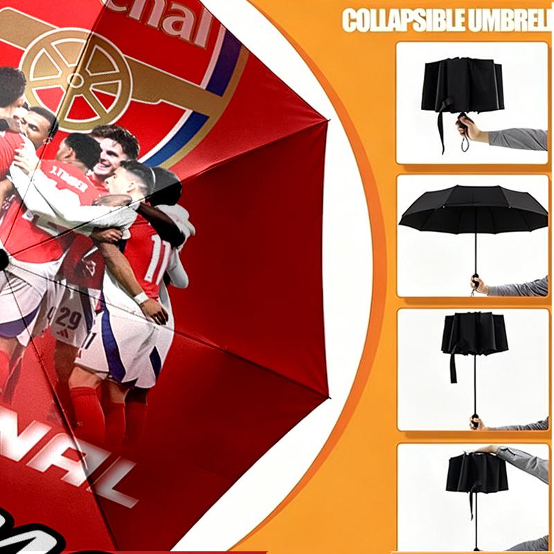 Custom Name Personalized football team Print Umbrella, Auto Open Close, 8‑Rib Sturdy Frame, Commute Camping Hiking Use, Birthday Gift