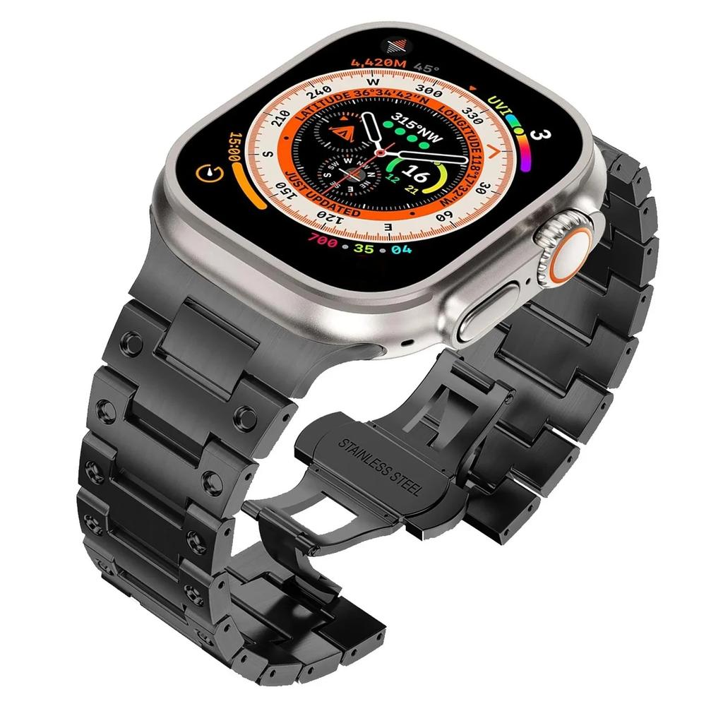 Stainless Steel Strap For Apple Watch Band Ultra 3/2 49mm Series 11 10 9 8 7 45mm 41mm 42mm 46mm Metal Bracelet iWatch 6 5 4 SE