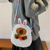 Plush Doll Capybara Crossbody Bag Soft Handbag Casual Single Shoulder Bag  Outdoor