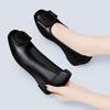 Autumn soft leather shallow mouth single shoes women's new comfortable soft leather soft sole medium mother versatile shoes women's leather shoes