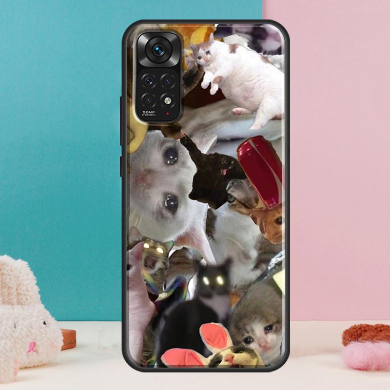 Crying Cat Memes And Dog Case For Xiaomi Redmi Note 13 Pro 14 12 11 9 10 9S 10S 11S 12S Redmi 14C 13C 10C 12C Cover