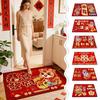 60*40cm New Year Red Floor Mat 2026 Year Cartoon Festive Decoration Door Mat Anti-slip and Stain-resistant