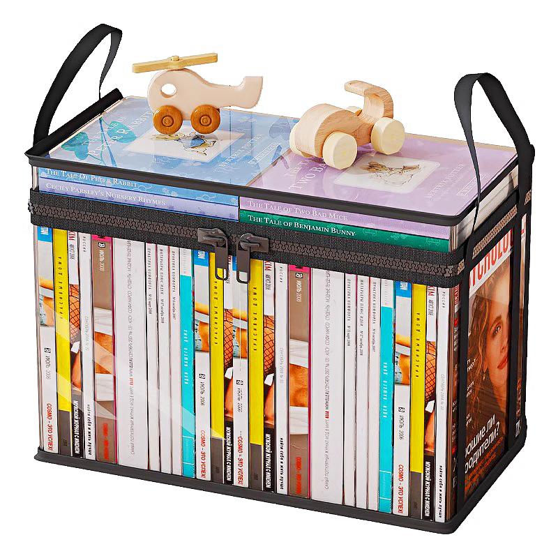 1/2pcs Storage Bag Dust-Proof Toy&Book Large Capacity PVC Multifunctional Storage Box Portable with Handle Foldable