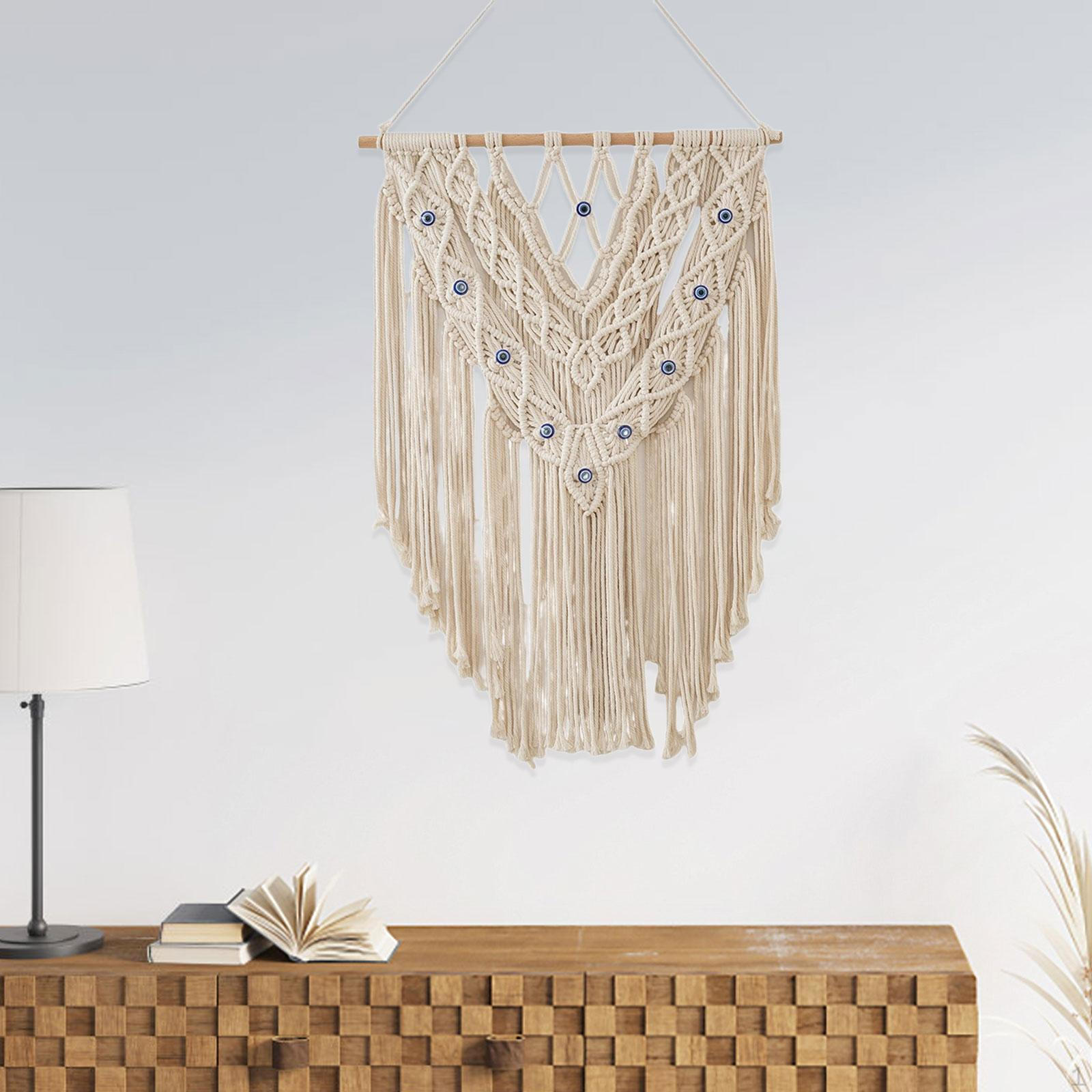 

Handmade Macrame Wall Hanging Yarn Tapestry Gift for Apartment Dorm Decor 50x75cm