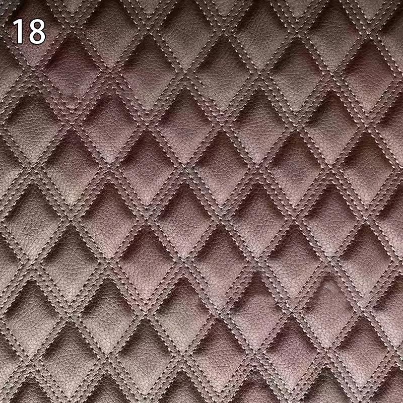 Thick Quilted Faux Leather Fabric Embroidery Upholstery Fabric Car Roof Bedside Leather Door Sponge Trim Decoration