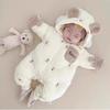 2025 Fleece-lined Hooded Infant Romper - Warm Cotton Jumpsuit for Boys and Girls