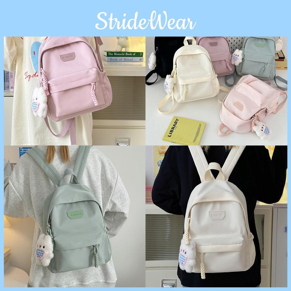 Color Solid Student Schoolbag Large Capacity Backpack Outdoor Leisure Bag Travel