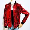 Women Casual Sequin Jacket Casual Fall Sequin European and American plus Plus Size Loose Sequins Sequin Outwear