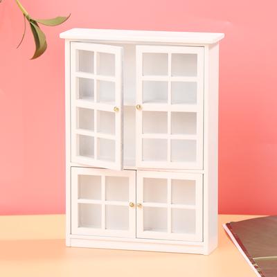 1:12 Miniaturowy Mebel do Domku dla Lalek Biały Drewniany Regał Szafka Model