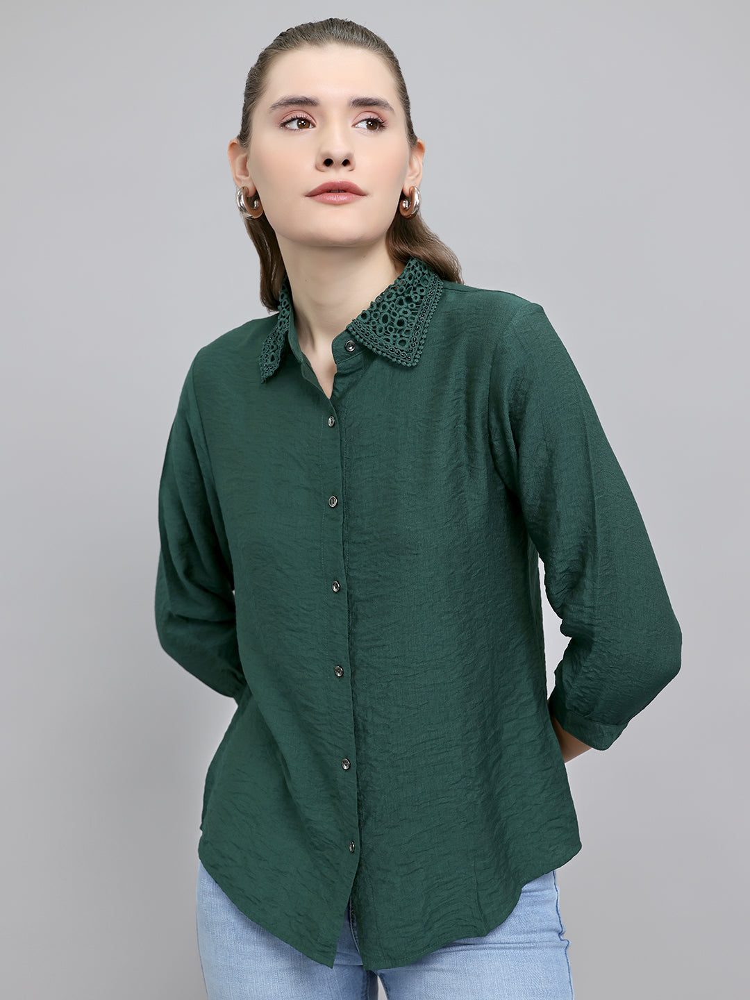 Monte Carlo Women Regular Fit Green Top S зелёный