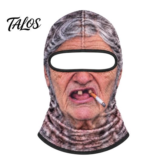 Vonkajšie zimné turistické vybavenie Starý muž lyžiarska maska, Realistická 3D vtipná tvár Balaclava, Novinka Všestranný športový kryt masky s krytím krku na lyžovanie D gray