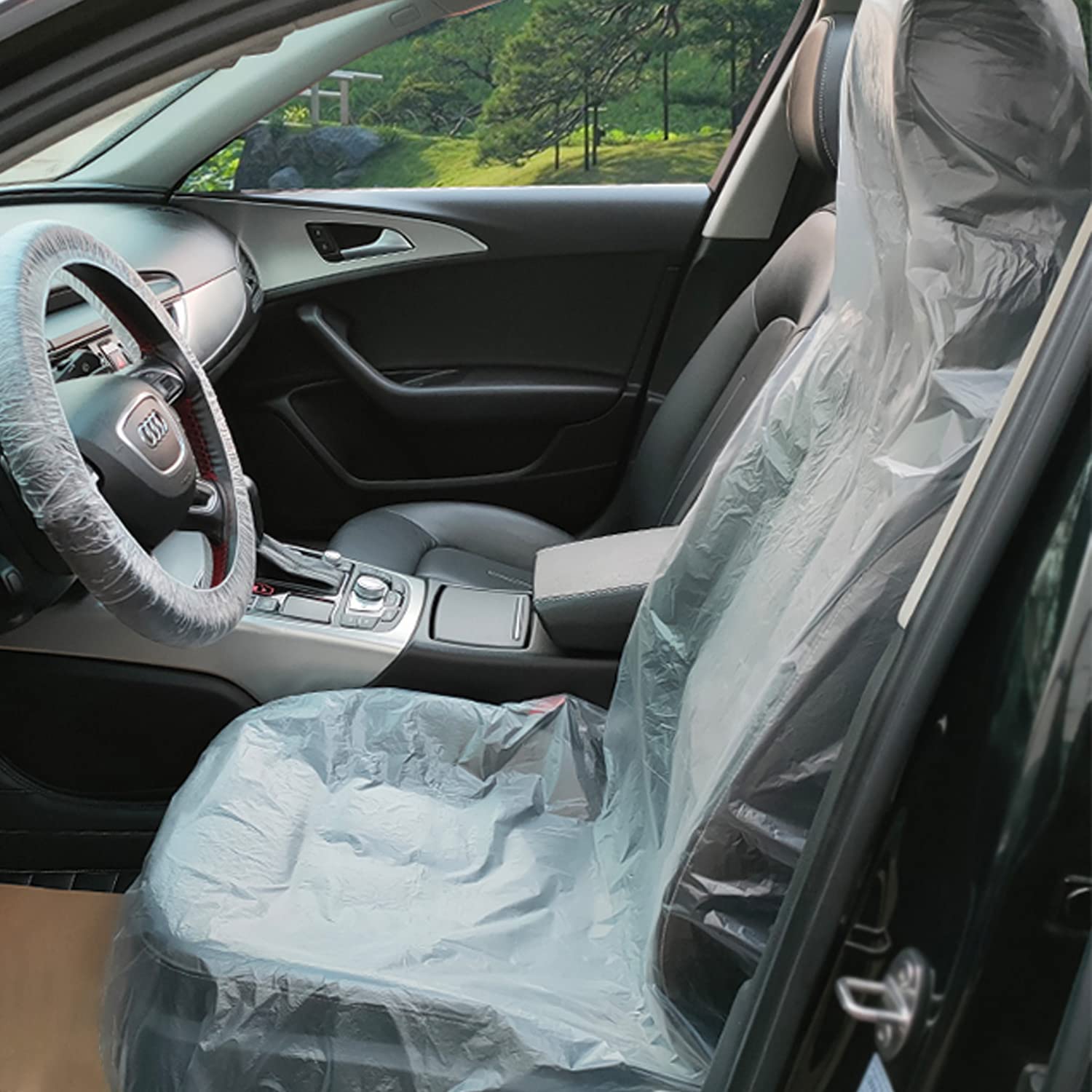 

Aleawol 100 листов супер толстые 20 г одноразовые чехлы для сидений одноразовые пластиковые защитные чехлы для сидений для пассажиров защитные пятна на транспортном средстве