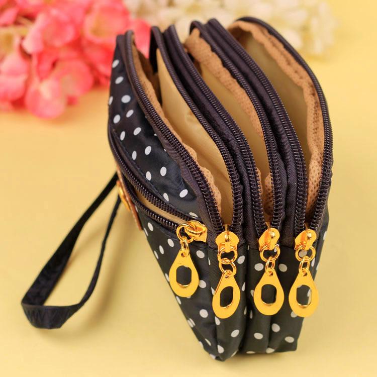 Women's Wallet Canvas Four Zippers Handbags Large Capacity Solid Female Clutch Phone Bag Portable Women Purses Card Holder