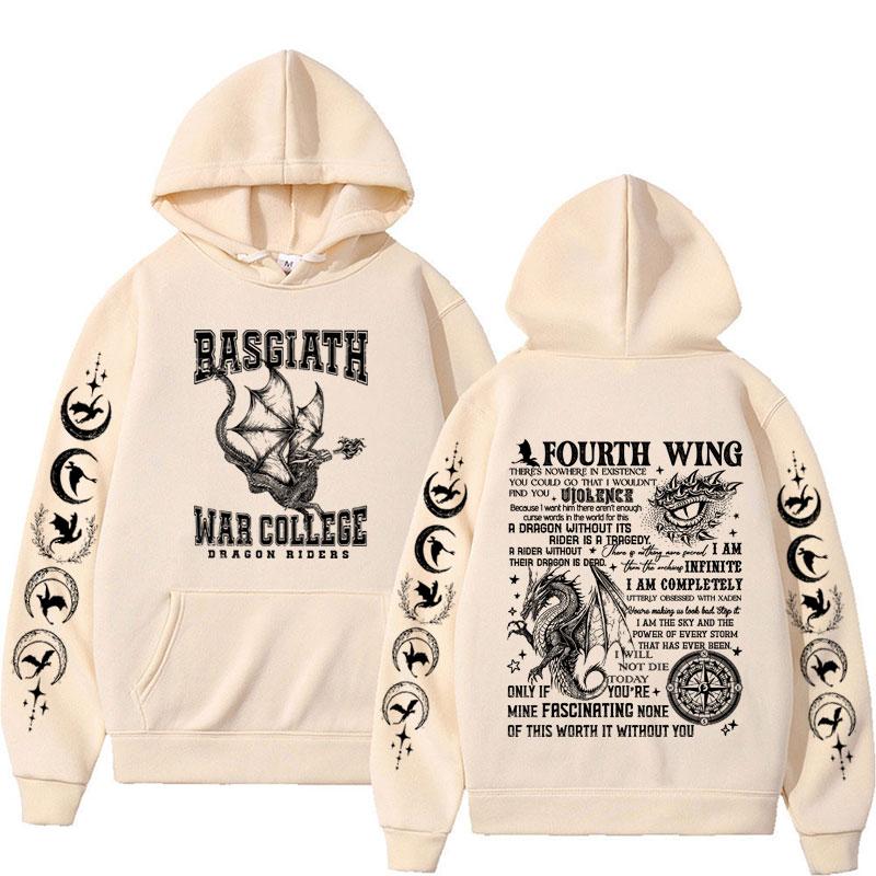 Fourth Wing Basgiath War College Hoodies The Empyrean Series Dragon Rider Hoodie Men's Y2k Clothes Fashion Sweatshirt Streetwear
