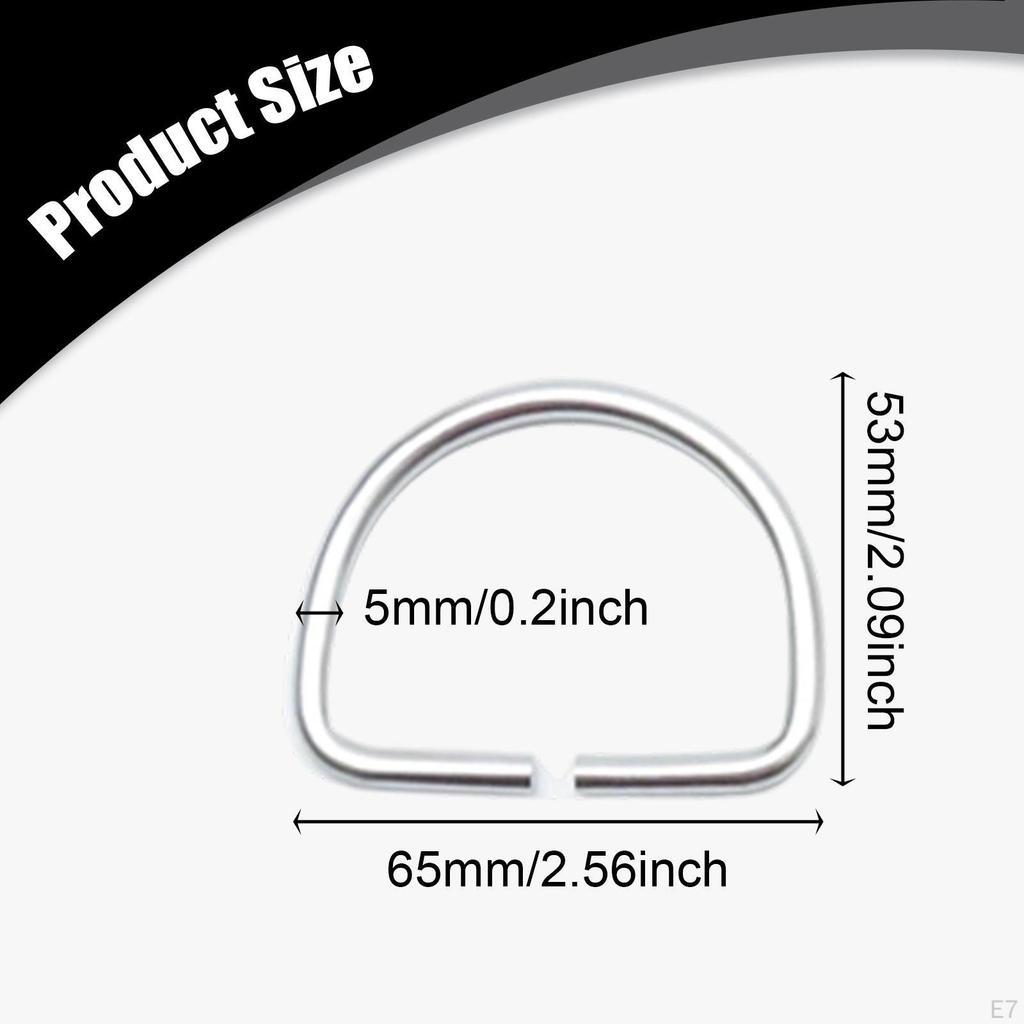 Metal D Connector Multipurpose Belts Buckle Shape Diving Hardware for Garment Belt Purse