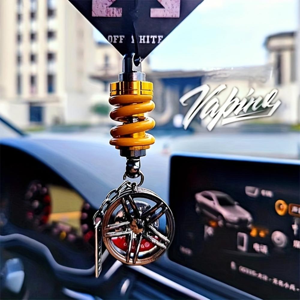 Модификация автомобиля ступица колеса металлический ключ подвеска персонализированный амортизатор сплав автомобиль ювелирные изделия мужской брелок ювелирные изделия