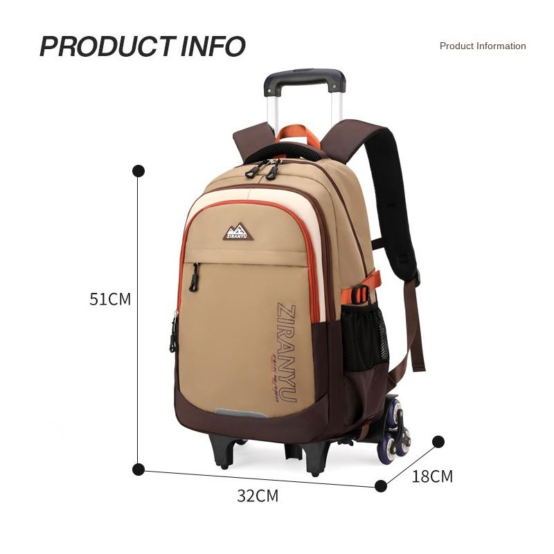 Children School Bag With Wheels Kids Rolling Backpack For Boys Wheeled Backpack Student Trolley School Book Bag Carry On Luggage