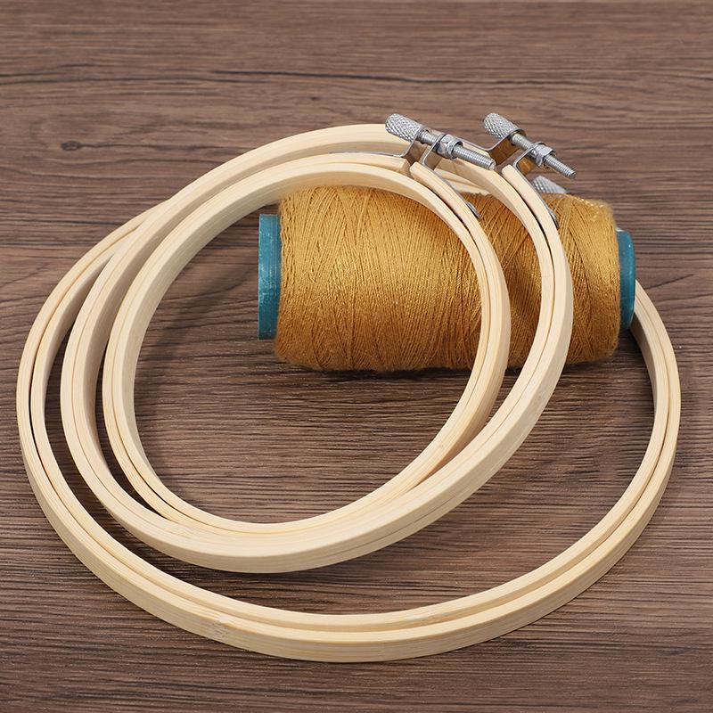 Handmade DIY Cross-Stitch Round Moso Bamboo Embroidery Hoop Frame Holder